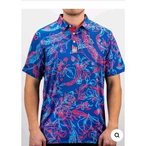 Pins and Aces Cabo Colada Short Sleeve Golf Polo Shirt Men's Size Large